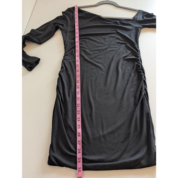 Oh Polly Fia Dress Ruched Off Shoulder Modal Mini LBD Sexy Glam Black Size M - Picture 13 of 13